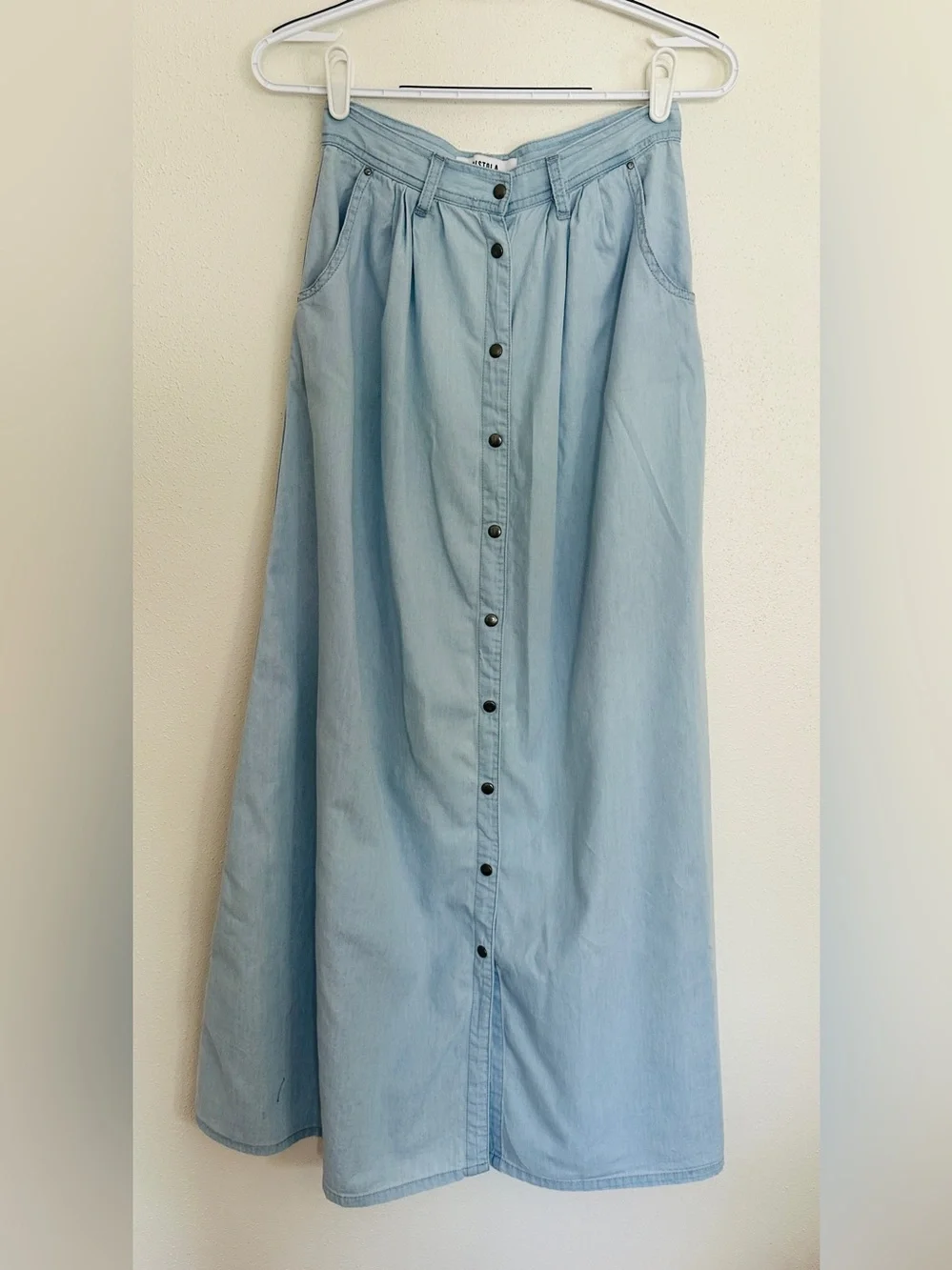 pistola Light Blue Button-Front Maxi Skirt - Picture 1 of 5